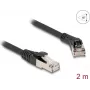 Netzwerkkabel DeLOCK RJ45 Cat.8.1 S/FTP 45° gewinkelt auf gerade 2m schwarz