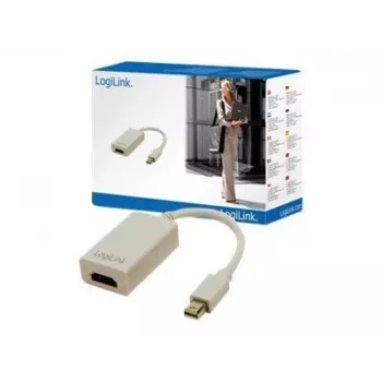 Videokabeladapter LOGILINK Mini DisplayPort auf HDMI Typ A CV0036A, 0,1 m, grau