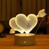 Nachtlampe Extralink HOME 3D Optische Täuschung 'Pierced Hearts' USB Nachttischlampe