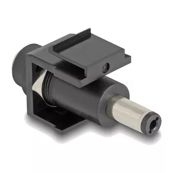 DeLOCK Keystone-Modul DC 5,5 x 2,5 mm Buchse auf DC 5,5 x 2,1 mm Stecker schwarz