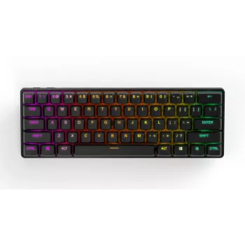 Mechanische Gaming-Tastatur STEELSERIES Apex Pro Mini Wireless — 60% Formfaktor, USB + RF Wireless + Bluetooth, QWERTY US, Schwarz