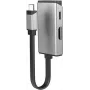 ALOGIC MagForce DUO Charge - Videoadapter - 24 pin USB-C männlich zu HDMI, USB-C (nur Spannung) weiblich - 13.5 cm - Space-grau - Support von 4K 60 Hz