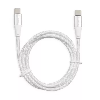 USB-C-auf-USB-C-Kabel IBOX IKUTC2W 2 m, USB 2.0, 3 A, weiß, Textilgeflecht
