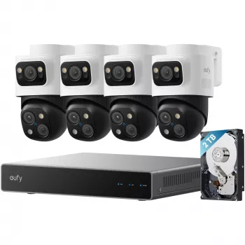 NVR-Sicherheitsrekorder Eufy S4 Max — 8-Kanal, 4K (3840×2160), HDD 2 TB (bis zu 16 TB), Schwarz/Grau/Weiß