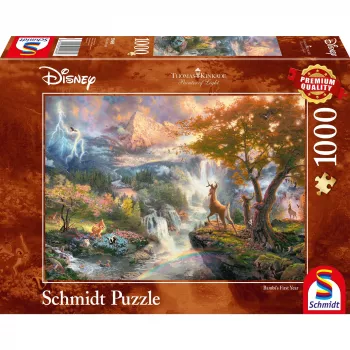 Schmidt Spiele 59486 Thomas Kinkade: Disney Bambi Puzzle, 1000 Teile, 69,3 x 49,3 cm, ab 12 Jahren