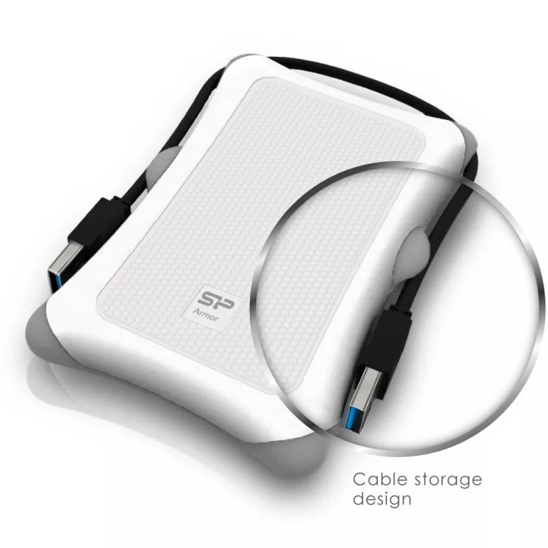 Externe HDD Silicon Power Armor A30 1TB USB 3.2 Gen 1, 2,5 Zoll HDD, weiß, USB Typ-A