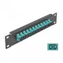 Glasfaser-Patchpanel DeLOCK 10 Zoll 12 Port SC Simplex aqua 1U schwarz