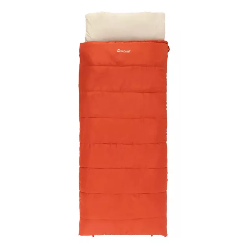 Schlafsack Outwell Contour Lux rechteckig für Erwachsene, Polyester, 2200×850 mm, max. Körpergröße 190 cm, rot