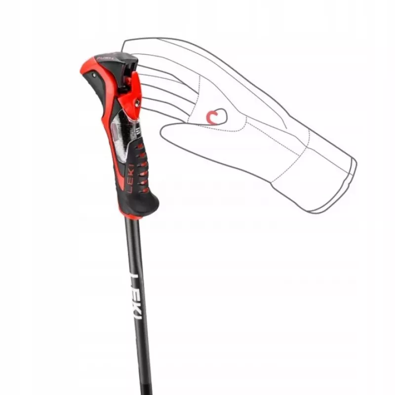 Skistöcke Leki 3D AIRFOIL schwarz/rot 120 cm