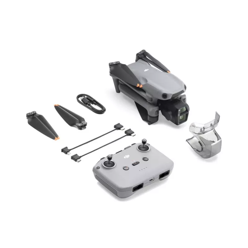Quadcopter DJI Air 3s RC-N3 — 50-MP-Kamera, 4K 3840×2160, 4 Rotoren, max. 27 m/s, Reichweite 32.000 m, 4276-mAh-Akku, grau