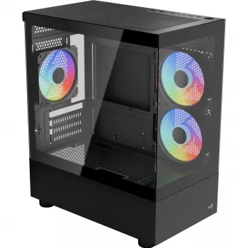 Micro/Mini-ITX-Computergehäuse AEROCOOL Geh Viewport Mini-G-BK-v4 ARGB schwarz