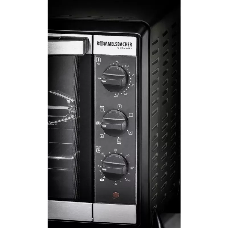 Elektroherd Rommelsbacher BG 1550 Schwarz, 30 L, 80–230 °C, 7 Modi, Drehspieß, 120-Minuten-Timer