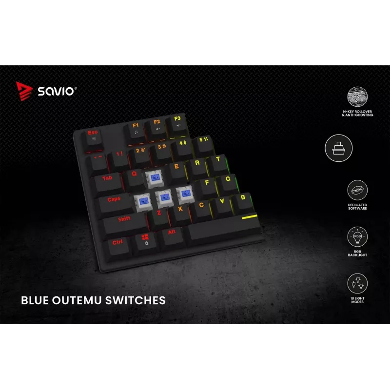 Mechanische Tastatur RGB Tempest X2 Outemu Blue Savio Savgk-tempest X2 Bl