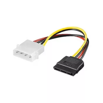 S-ATA-Stromkabel 1x 4-Pin-Stecker auf 15-Pin-Buchse, Länge: ca. 15 cm, Good Connections® (5021-ATA)
