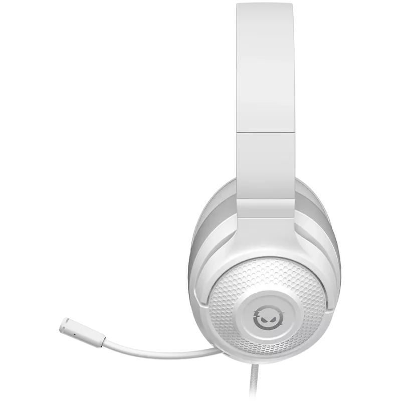 LORGAR Noah 101, Gaming-Headset mit Mikrofon, 3,5-mm-Klinkenanschluss, Kabellänge 2 m, faltbares Design, PU-Leder-Ohrpolster, Größe: 185*195*80 mm, 0,245 kg, weiß