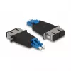 DeLOCK Glasfaser-Hybridkoppler LC-Duplex-Stecker auf SC-Duplex-Kupplung blau