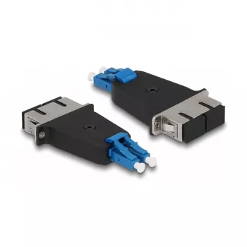 DeLOCK Glasfaser-Hybridkoppler LC-Duplex-Stecker auf SC-Duplex-Kupplung blau