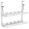 Untertisch-Kabelorganizer MACLEAN MC-104 W, 2-stufige Stahlwanne, weiß, max. Belastung 5 kg, für Tischdicken 0,5–5 cm