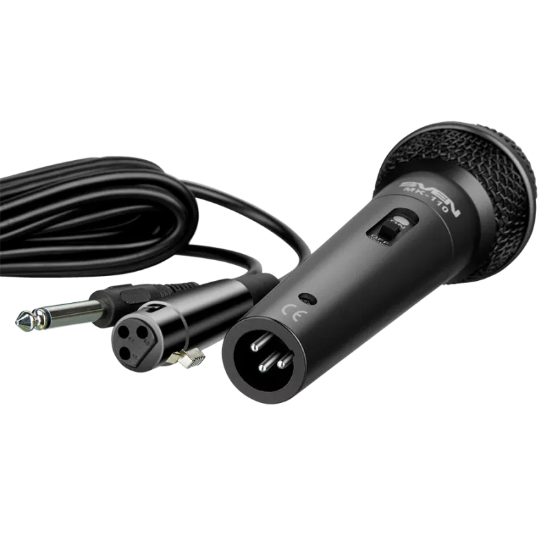 Mikrofon SVEN MK-110 (kabelgebunden, dynamisch, Metall, Kabel 4,0 m, 6,3 / 3,5 mm Klinke, schwarz)
