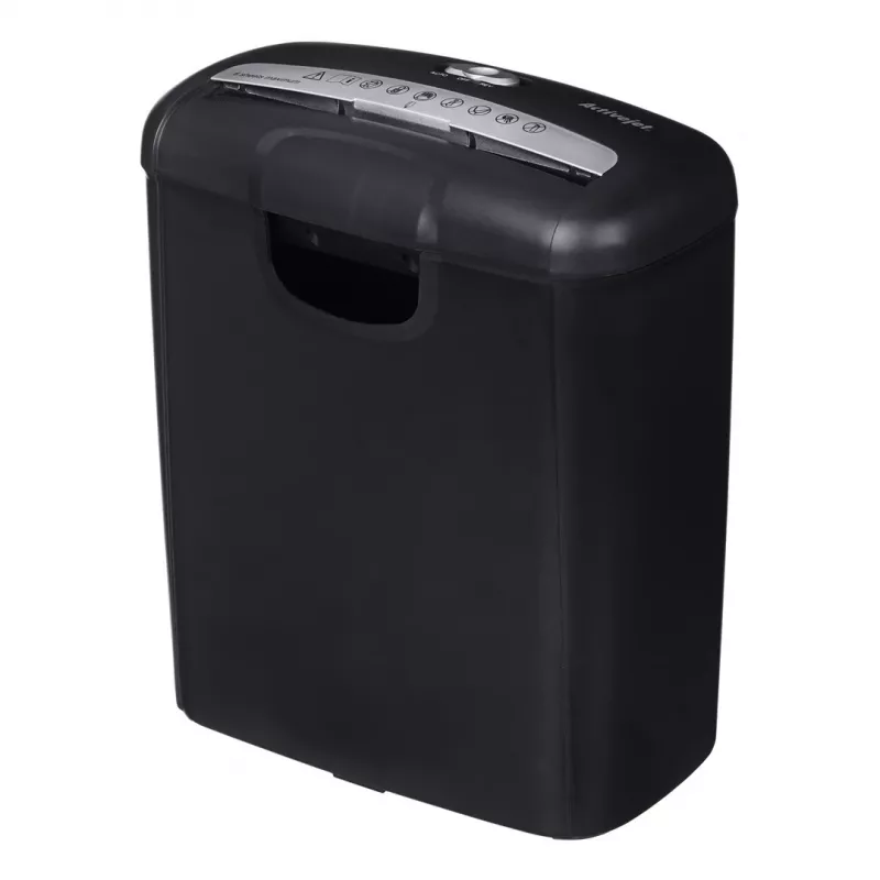 Activejet ASH-0601S Aktenvernichter, P-2, 10 l, 6 mm Streifen, 6 Blatt, Schwarz.