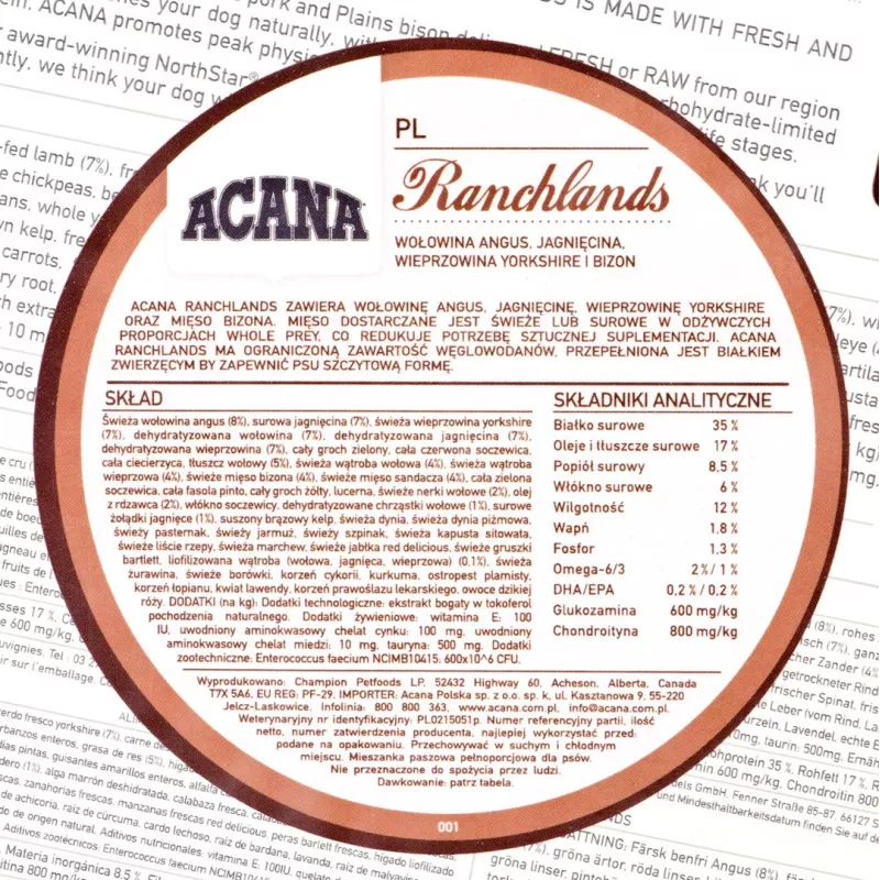 ACANA Highest Protein Ranchlands Dog - Trockenfutter für Hunde - 2 kg