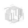 Lanberg Wandmontage-Installationsschrank 19'' 12U 600x600mm grau (Glastür)