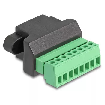 DeLOCK RJ45-Stecker auf Klemmleisten-Adapter 2-polig 66589 Schwarz Grün