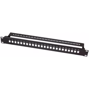 19-Zoll-Glasfaser-Panel für 24x LC-Duplex/SC-Simplex-Kupplungen – schwarz