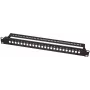 19-Zoll-Glasfaser-Panel für 24x LC-Duplex/SC-Simplex-Kupplungen – schwarz
