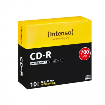 CD-R Intenso 1801622 700 MB 52x bedruckbar 10 Stück schlank Case