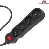 Maclean MCE180 Steckdosenleiste 1,4 m 4 Innensteckdosen Schwarz