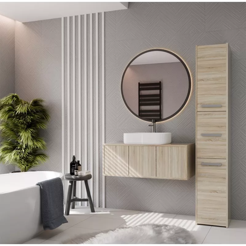 Topeshop S33 SONOMA Badezimmer-Aufbewahrungsschrank Eiche