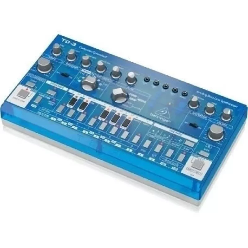 Bass-Synthesizer Behringer TD-3-BB Blue Transparent – analoges Bassline-Modul