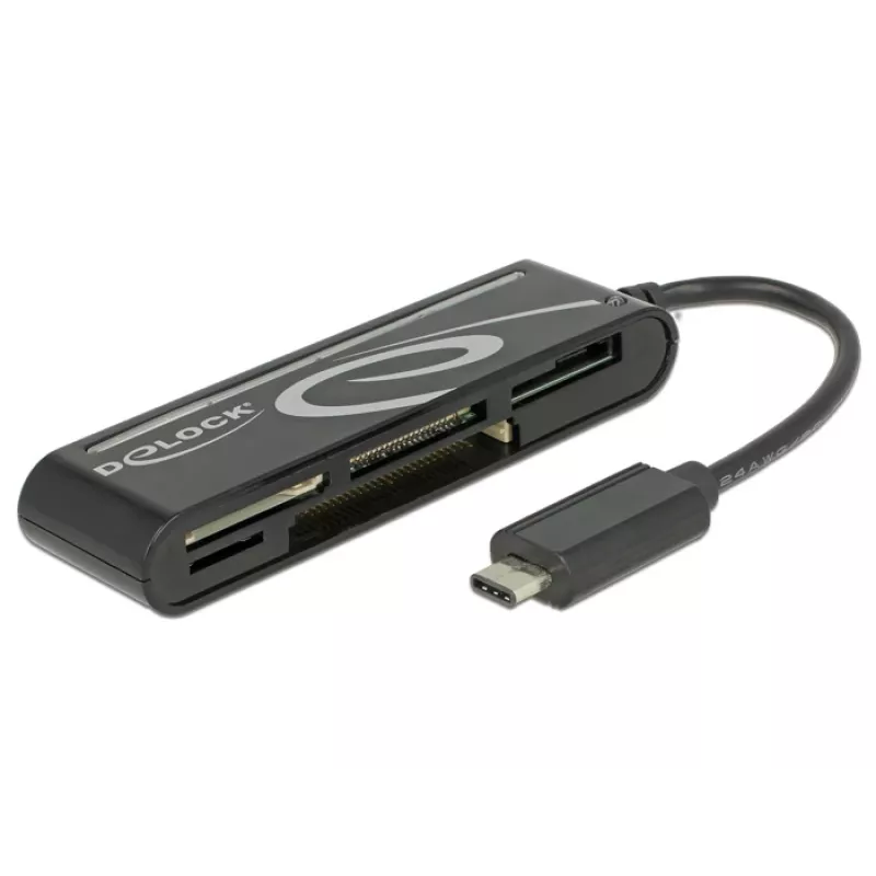 DeLOCK USB2.0 Card Reader USB Type-C male 5 Slots - Card Reader - All-in-one (Multi-Format) - USB-C (91739)