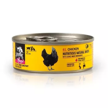 Nassfutter für Katzen 3coty Chicken Cheers 75 g — Alleinfuttermittel für ausgewachsene Katzen, Einzelportion, 12 % Protein, 7,5 % Fett, 80 % Feuchtigkeit
