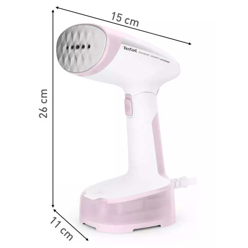 Handdampfbürste Tefal DT3050, 1300 W, 20 g/min Dampf, 0,12 L Tank, 2,6 m Kabel, rosa