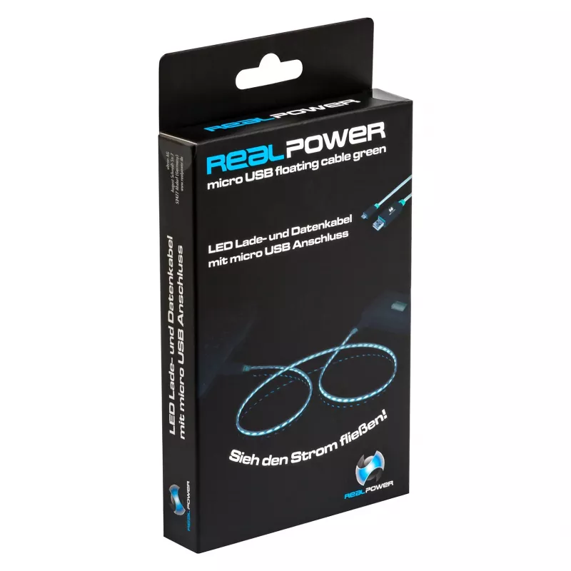 USB-Kabel RealPower A/Micro-USB B 0,75 m