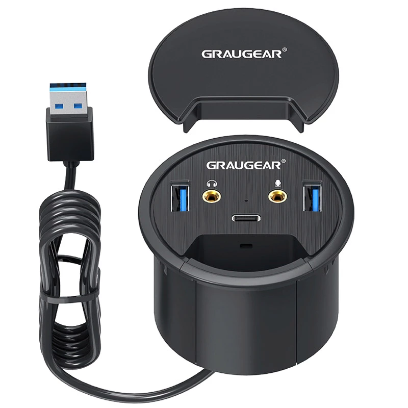 USB Hub GRAUGEAR G-THUB-AU-60 USB 3.2 Gen 1 Type-A Schwarz