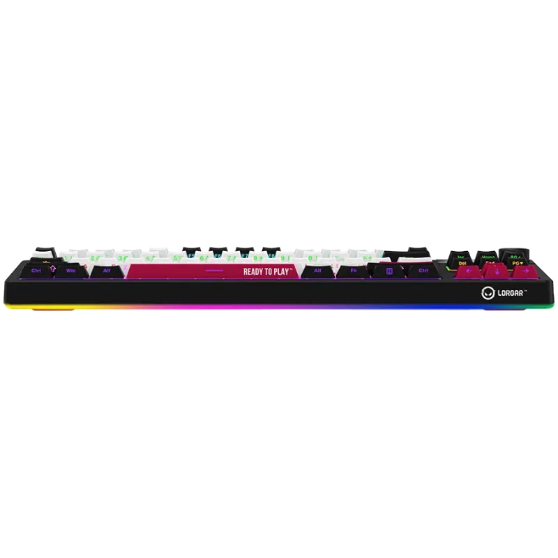 LORGAR KBP70TKLW, Kabellose TKL Mechanische Gaming-Tastatur Pro, Schwarz/Rot, EN-Layout