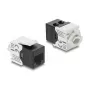 Keystone-Modul RJ45 auf LSA Kat.6 UTP mit Rastclip und kabelbinderfrei — DELOCK 90794, flach schwarz/weiß, 16,1×30×19,4 mm