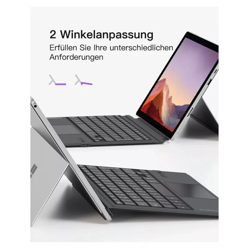 inateck Tastatur Surface grau, Sureface GO 1-4 Com. QWERTZ