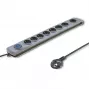 50168 Überspannungsschutz 8 Ausgänge Schuko 230 V 3 m grau - Überspannungsschutzleiste (8 Schuko-Steckdosen, Typ F, 230 V, 50 Hz - Qoltec