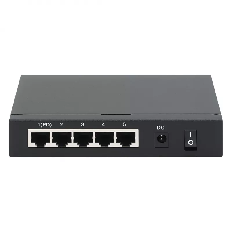 Gigabit 5xPoE Passthrough Switch, betrieben über PoE oder AC, 68W