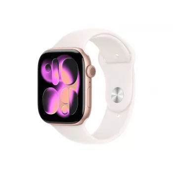 Apple Watch Series 11 GPS 46 mm Roségold Aluminiumgehäuse mit hellrosa Sportarmband – S/M | Apple