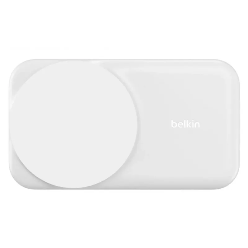Belkin UltraCharge 25W Qi2 2-in-1 faltbare kabellose Ladestation, Weiß (WIZ038KQWH)