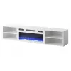 RTV-Schrank POLO 180x33x39 weiß + Kamin weiß