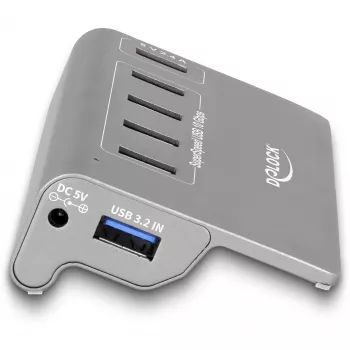 DeLOCK USB-Hub 10 Gbit/s 4 Typ-A-Anschlüsse 1 Schnellladeanschluss