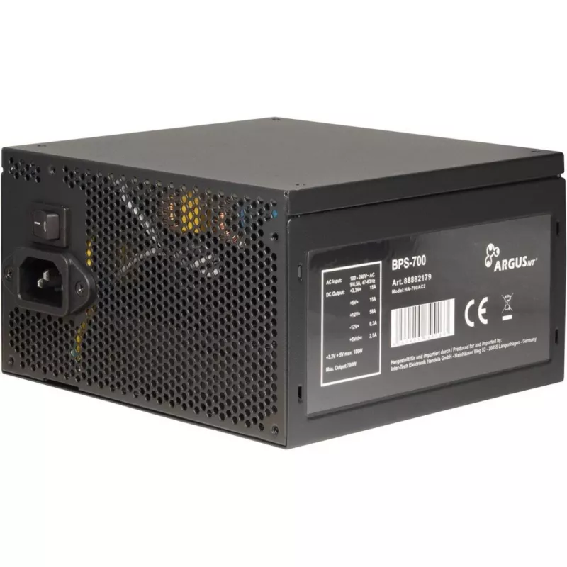 INTER-TECH ArgusNT BPS-700 Netzteil 120mm Lüfter Active PFC 6xSATA 4x PCI-E 6+2 2x 4+4pin 80+ Bronze 230V EU (88882179)