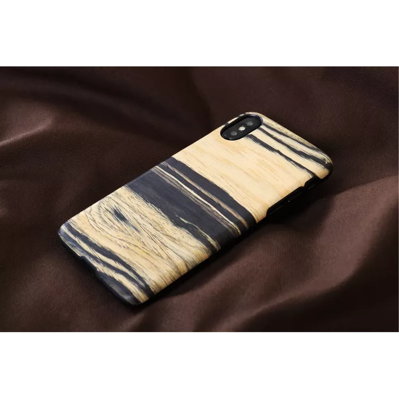 Smartphone-Hülle man and wood für iPhone X/XS – weißes Ebenholz schwarz
