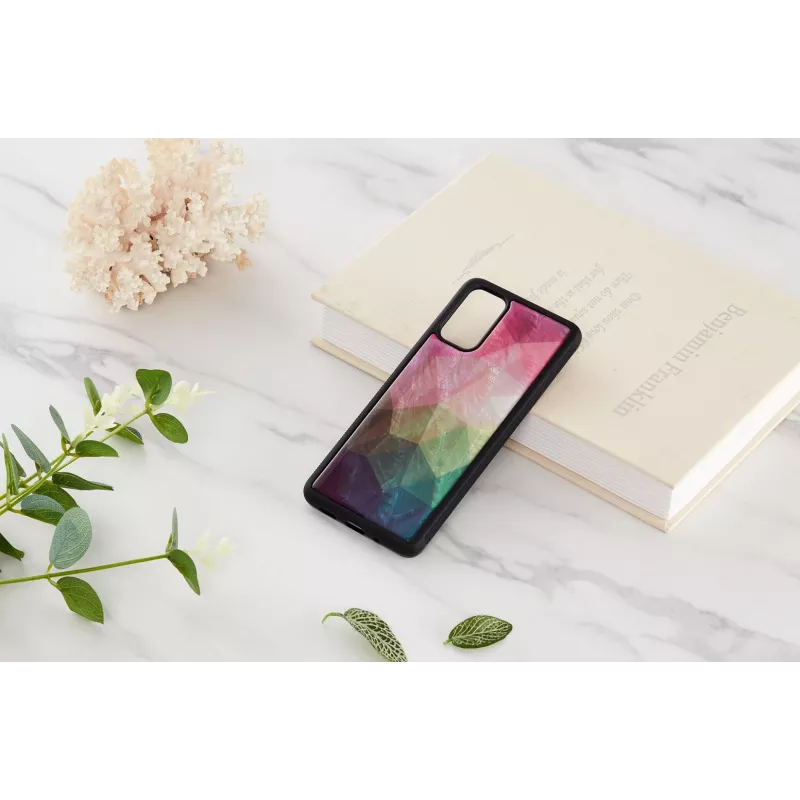 Handyhülle iKins für Samsung Galaxy S20+ — Wasserblumen-Design, schwarz